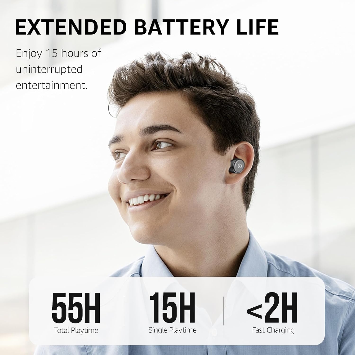Detalle de TOZO T10: Auricolari Bluetooth 5.3 con Controlli Touch, EQ OrigX 2.0 e IPX8