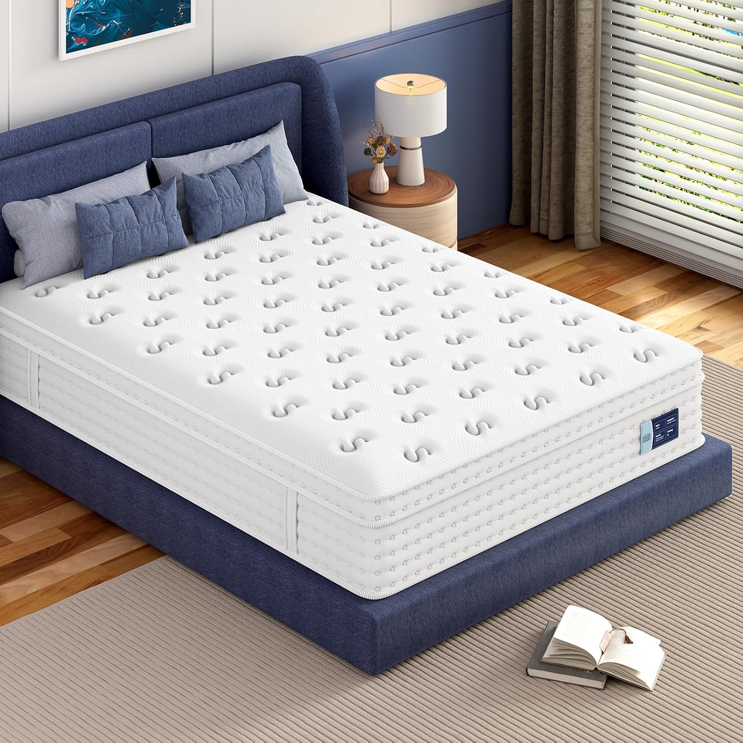 Detalle de BedStory P2603125 12-Inch Firm Twin Hybrid Mattress with Pocket Coils