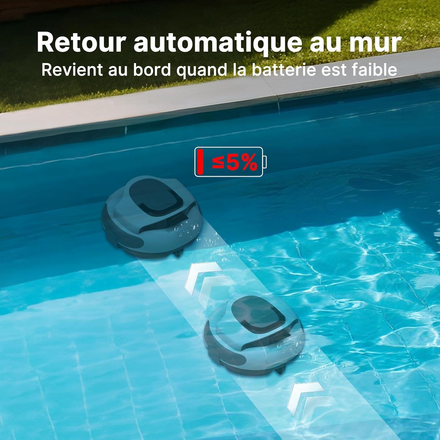 Detalle 2 de POOLPURE 2026 — Robot Piscine sans Fil pour fonds plats jusqu’à 90 m²