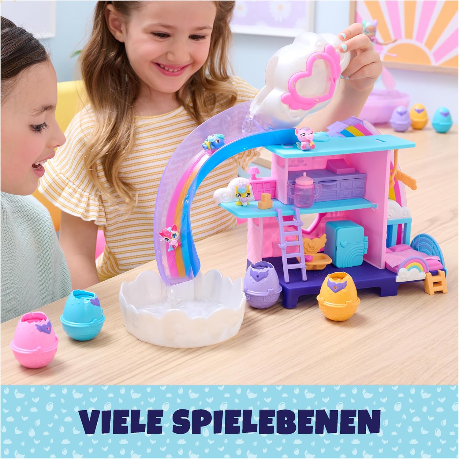 Detalle de Hatchimals Alive Kinderzimmer Spielset mit 4 selbstschlüpfenden Eiern und 13 Zubehörteilen (ab 3 Jahren)