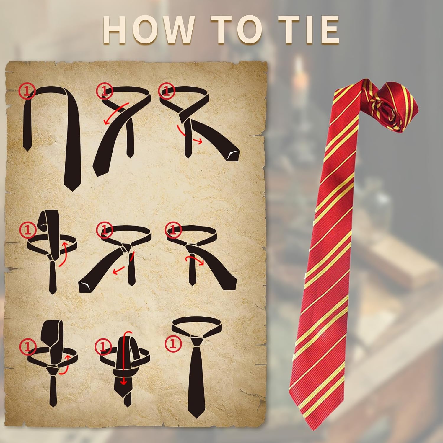 Thumbnail 1 de Juego 10 accesorios disfraz de mago varita y corbata