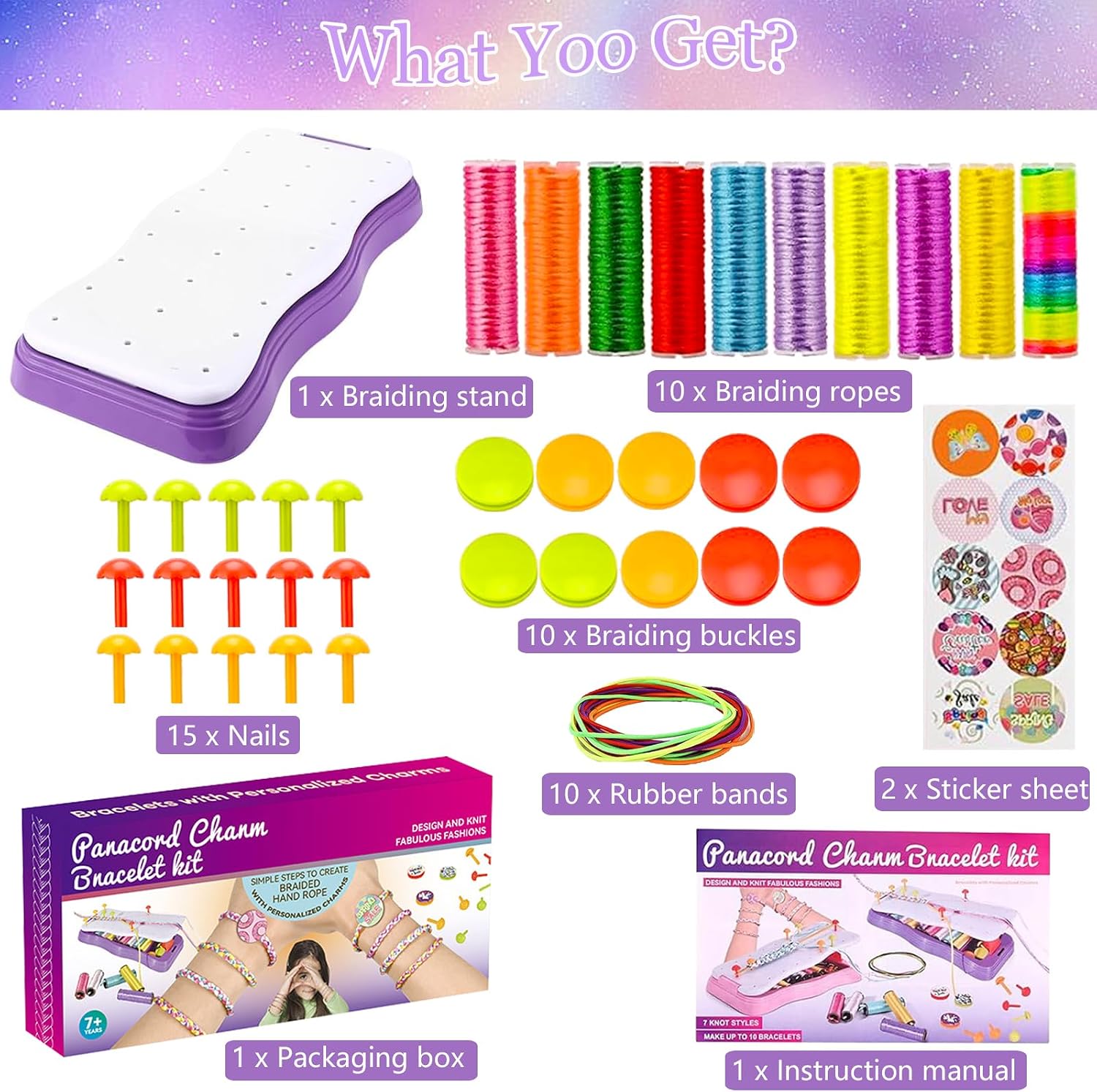 Detalle 2 de Kit para hacer pulseras DIY 15 clavos