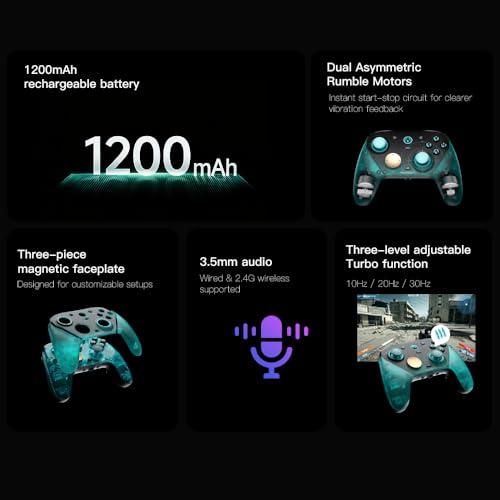 Detalle 2 de GameSir G7 Pro 8K: Manette Sans Fil Esports avec 8000Hz, Sticks Mag‑Res TMR Gen‑2 et Touches Macro