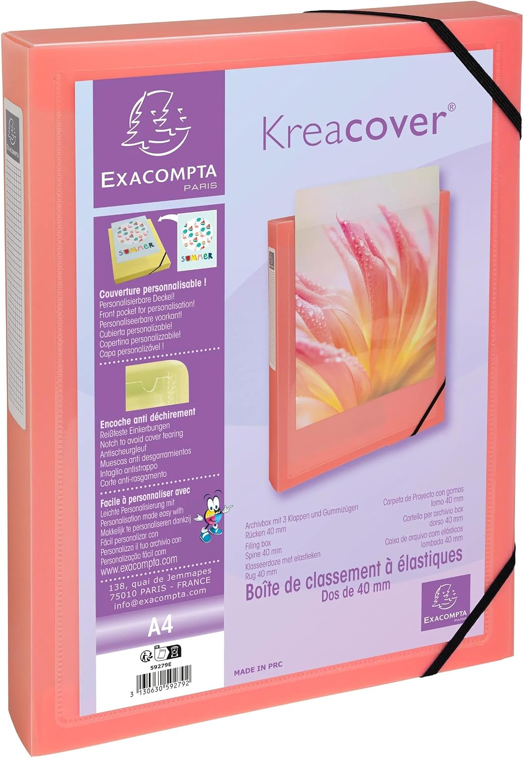 Detalle 2 de Exacompta 59279E – 5 boîtes de classement Kreacover Pastel (A4, 25 x 33 cm)