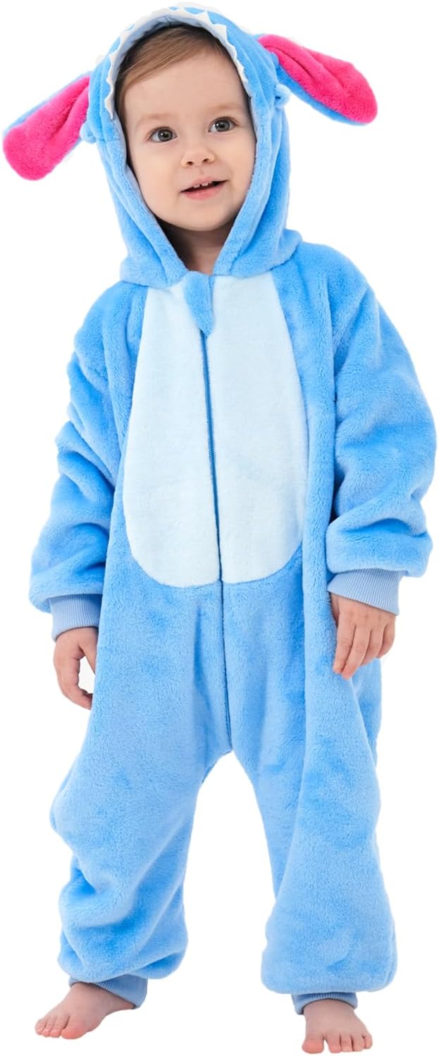 Detalle 2 de SCOPUCI Baby Animal Onesie Pajamas, Flannel Fleece Costume with Hood and Full-Length Zipper