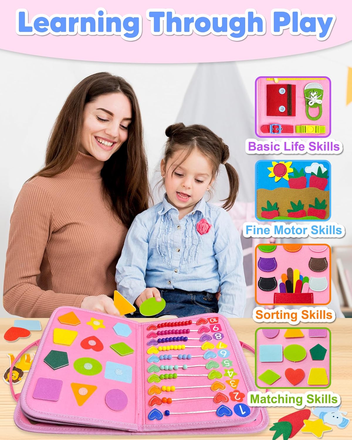 Thumbnail 4 de Exorany Busy Board 8-Page Montessori
