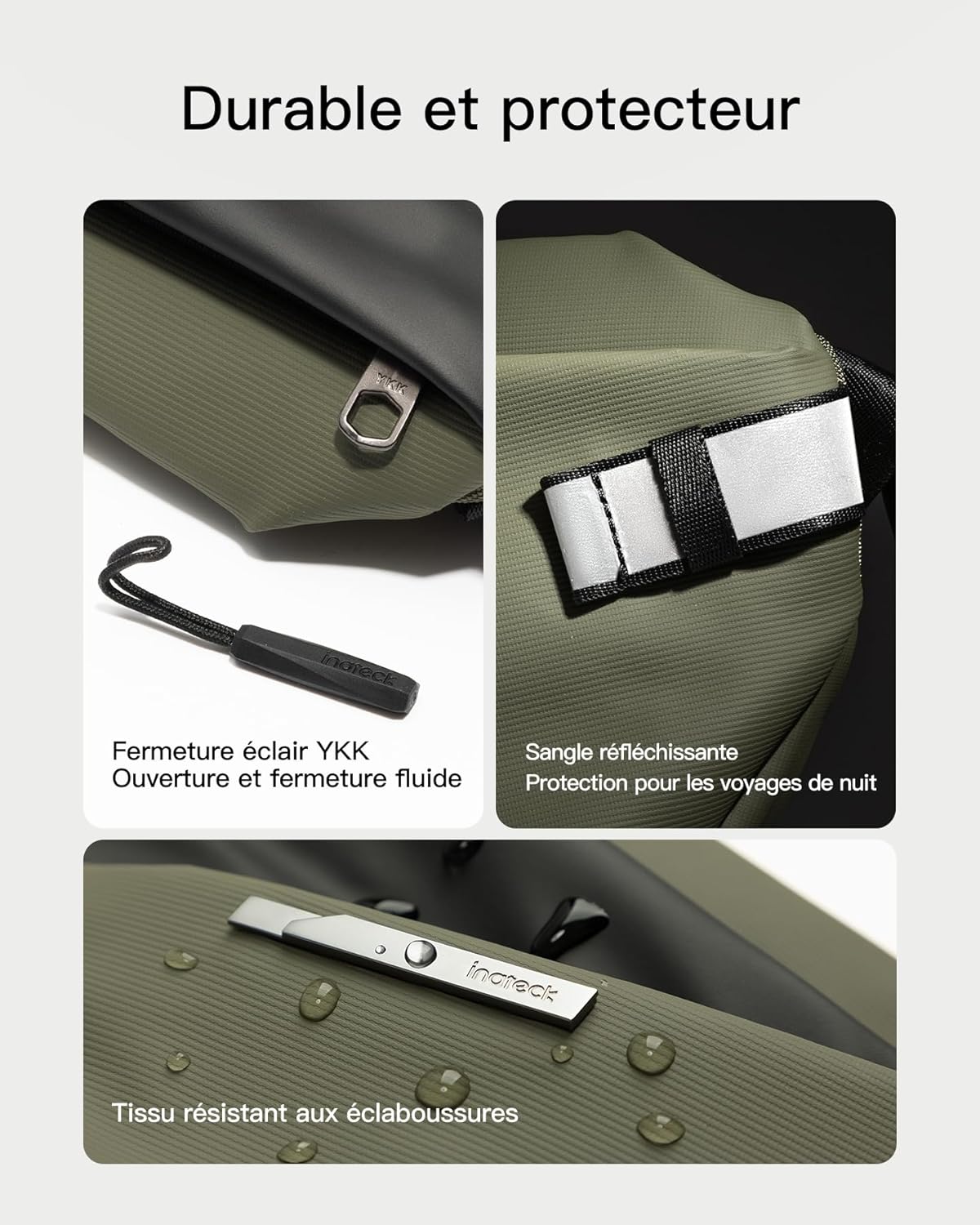 Thumbnail 6 de Inateck sac banane / sacoche banane à bandoulière réglable, imperméable et légère (ville, voyage, vélo, travail)