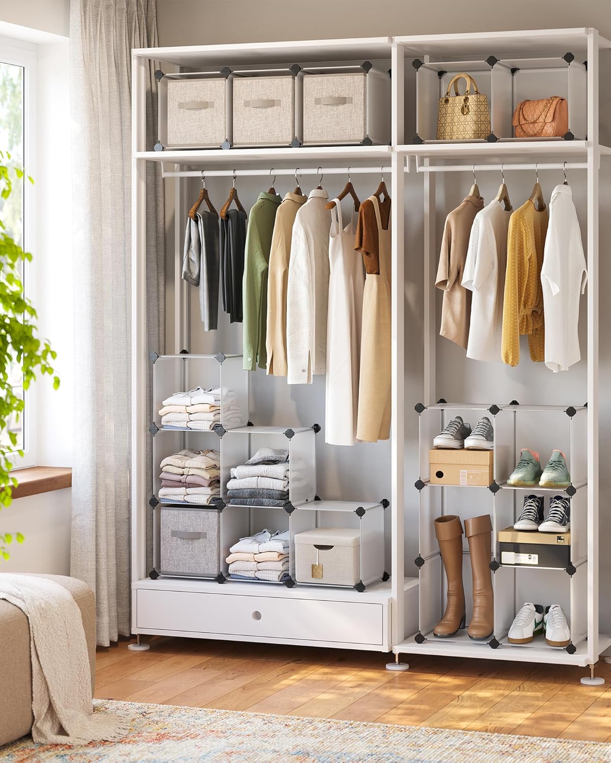 Detalle de SONGMICS Scarpiera componibile con 16 cubi modulari LPC44L, bianco