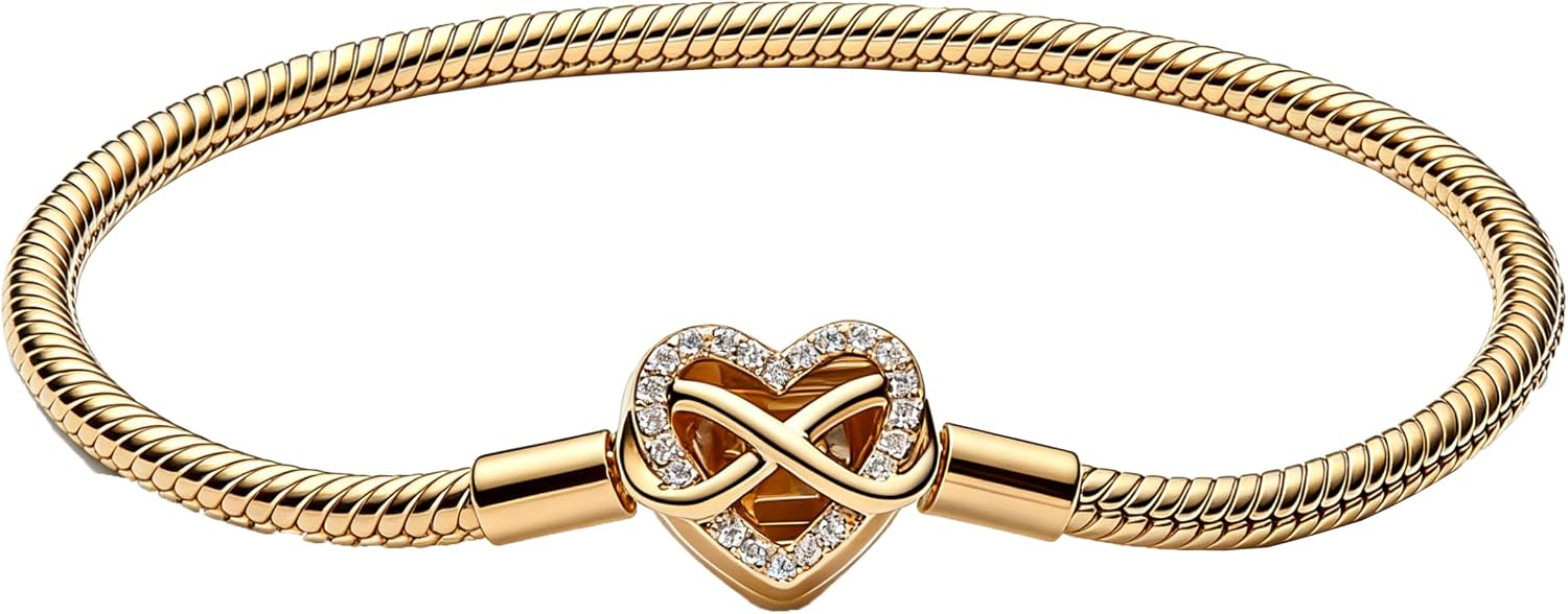 Detalle de Hevdlt Goldfarben Damenarmband aus 925er Sterlingsilber mit vergoldeter Metalllegierung (Moments-kompatibel)