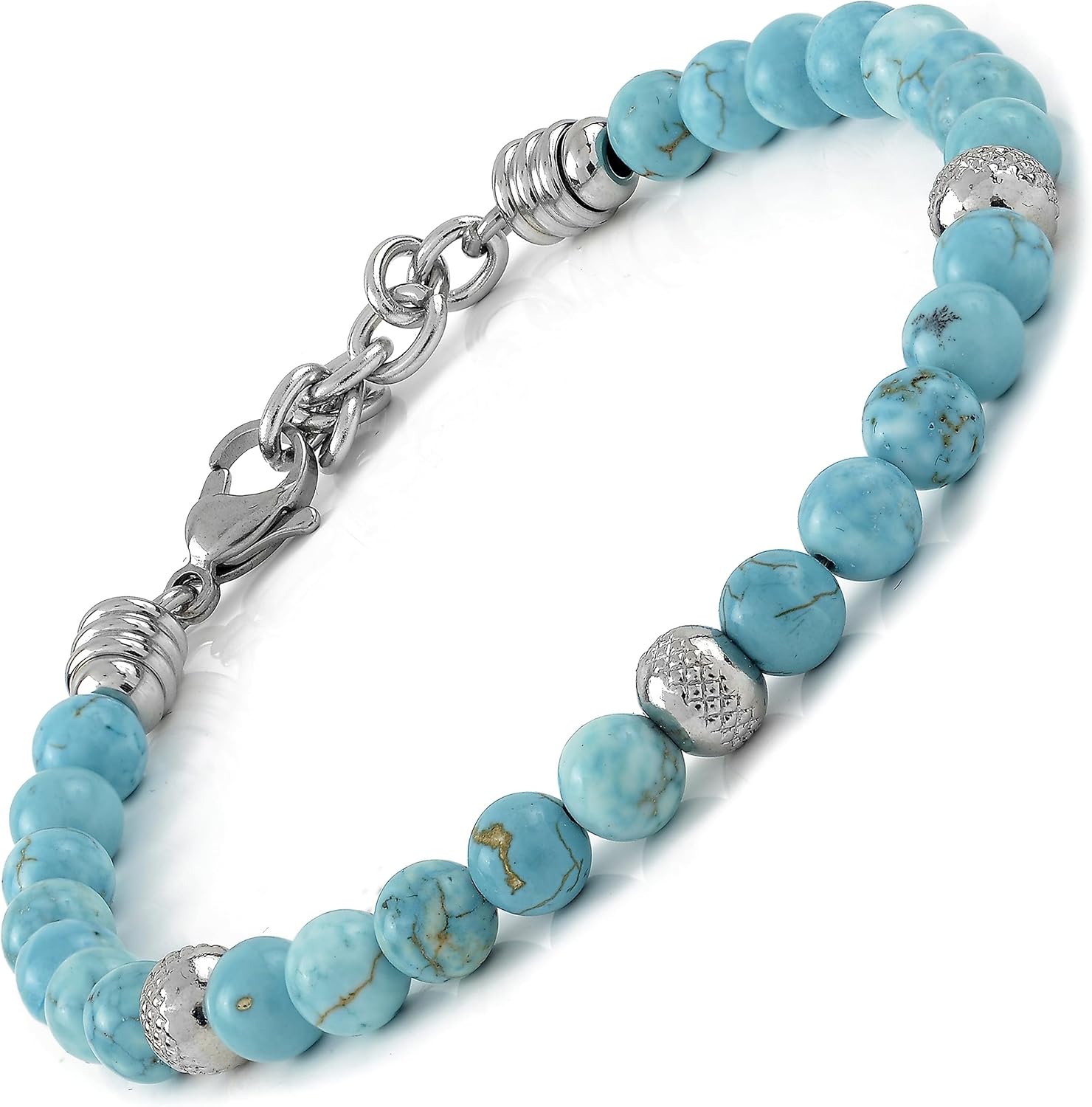 10:10 Bracciale con pietre 6 mm 🪶
