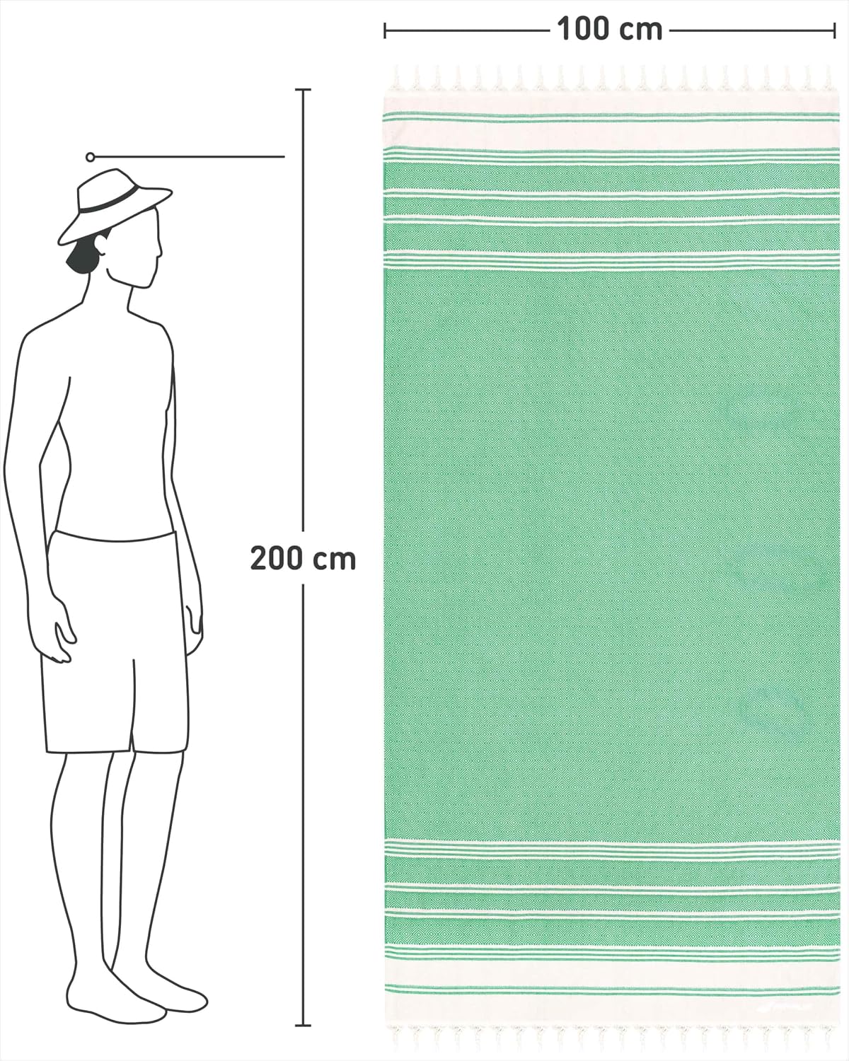 Detalle 2 de Fit-Flip Hamamtuch 100x200 cm aus Baumwolle