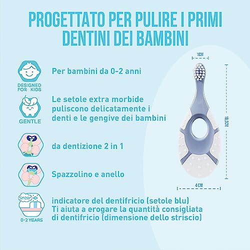 Detalle de Jordan Step 1 Spazzolino da denti Bambini 0-2 anni — Setole morbide, BPA-free, confezione 4 unità