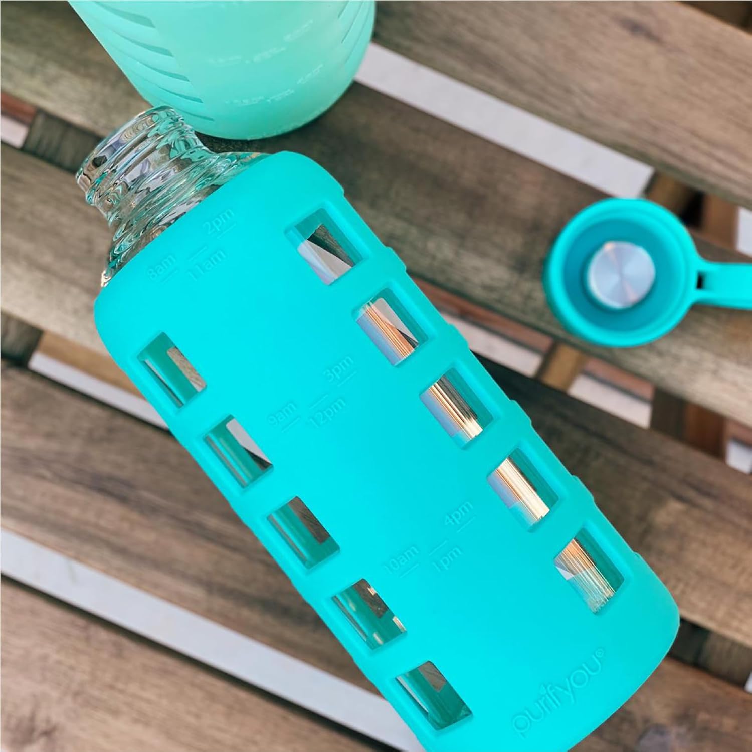 Thumbnail 6 de purifyou PGWB-22AB 22 oz Borosilicate Glass Bottle with Time & Volume Markers