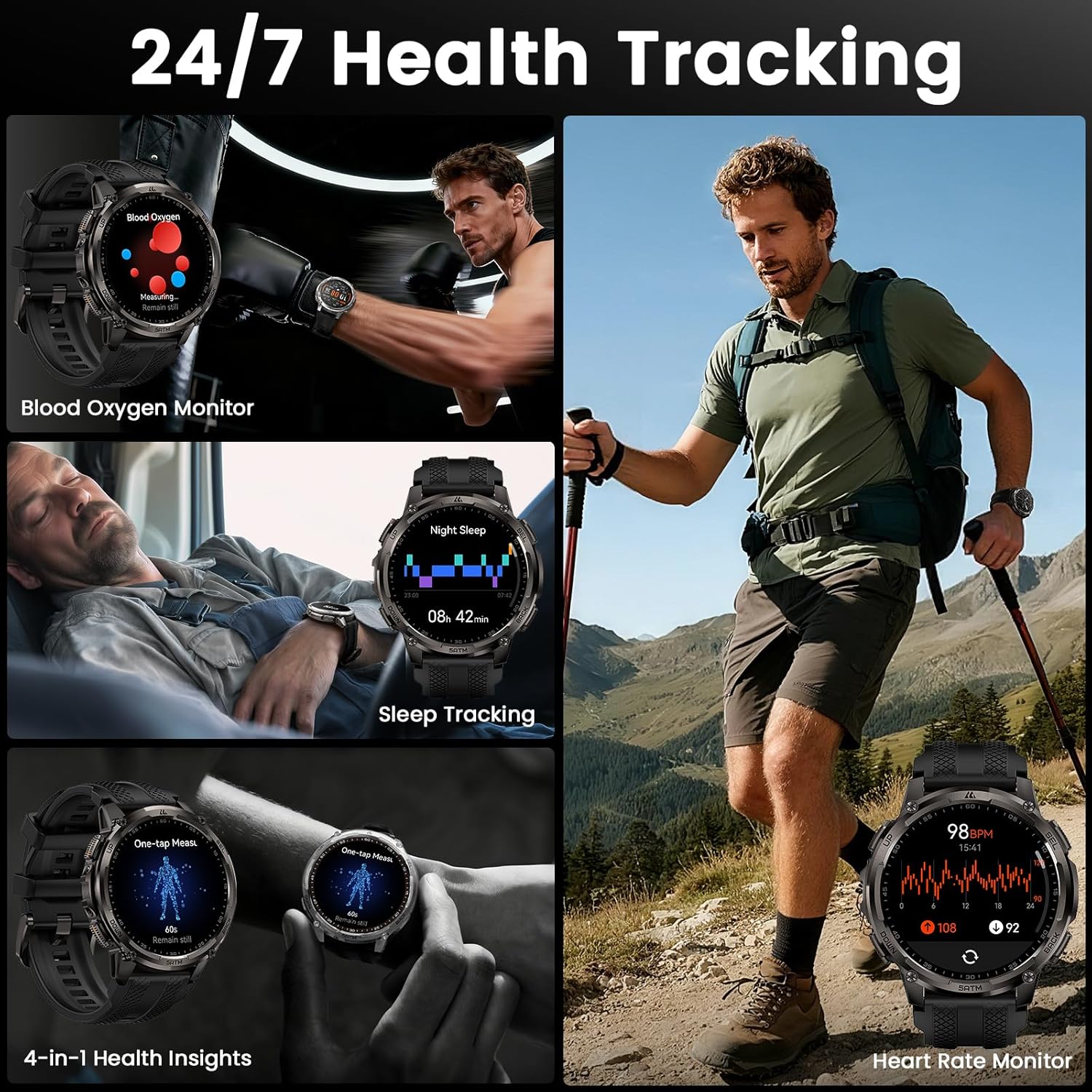 Thumbnail 4 de KOSPET TANK T4C GPS smartwatch, 1.5” AMOLED