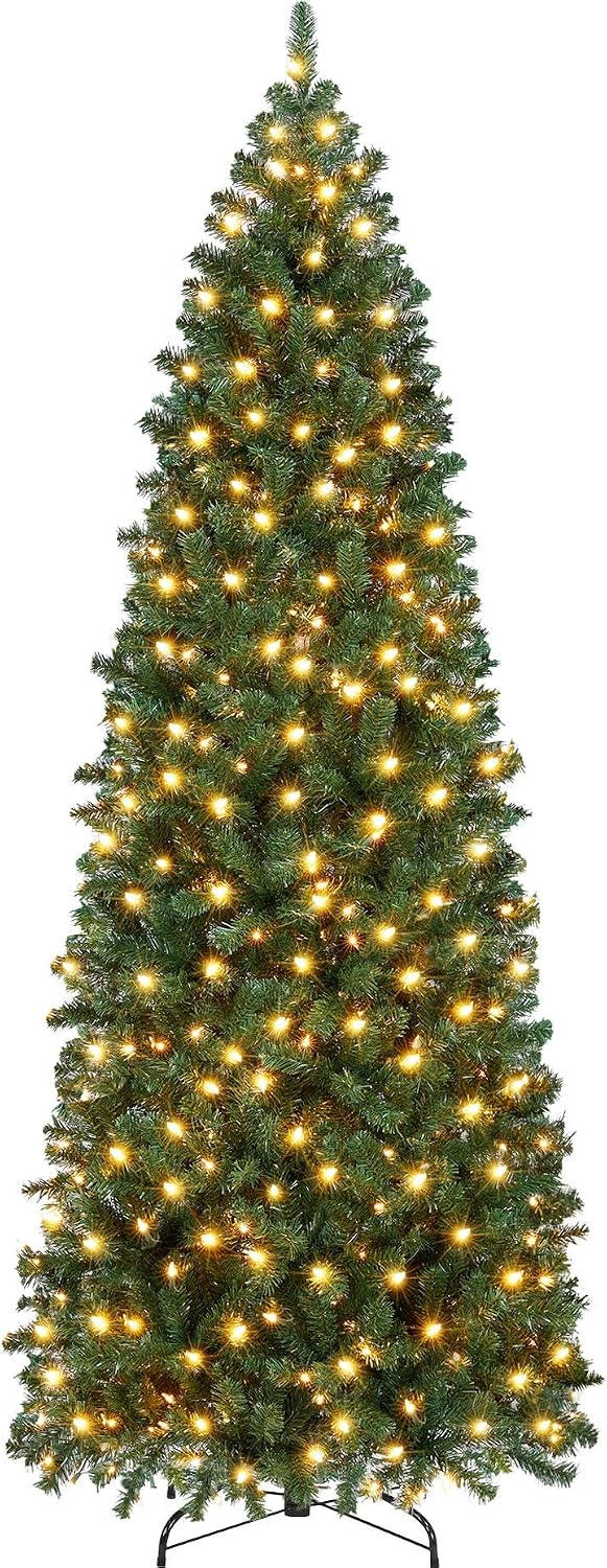 Detalle de Yaheetech HWOA-100/2FR(0.2A) 9ft Pre-Lit Pencil Christmas Tree