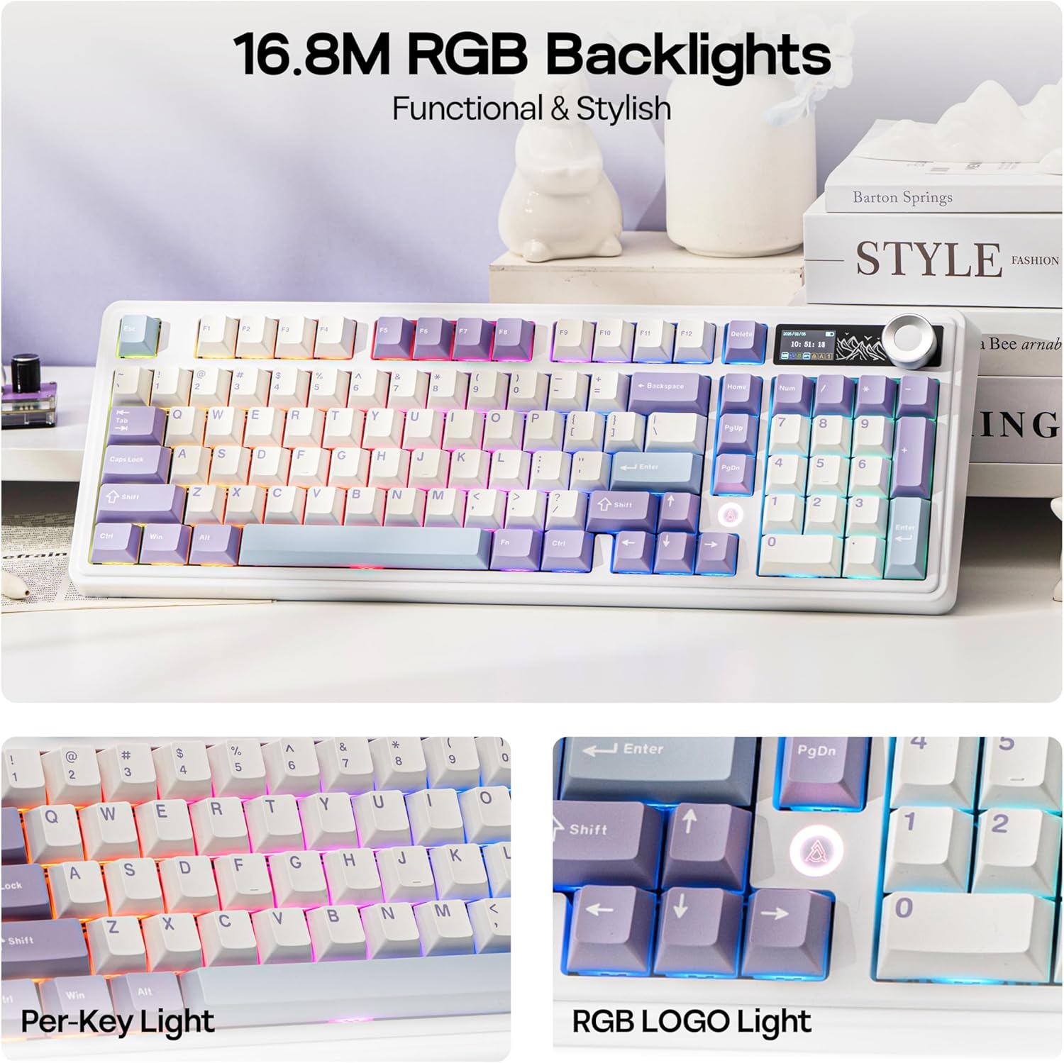 Detalle 2 de MechLands AJAZZ AK980 V2 Mechanical Gaming Keyboard with Display Screen and 10,000mAh Battery