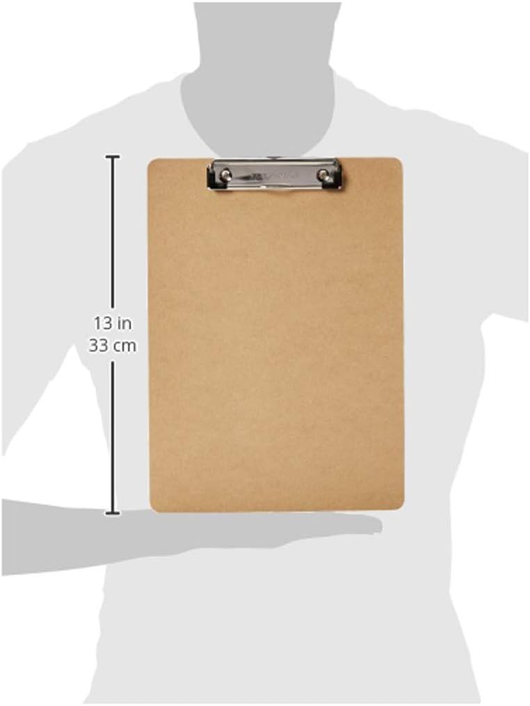 Detalle de Amazon Basics Hardboard Clipboard, Letter Size – 30-Pack