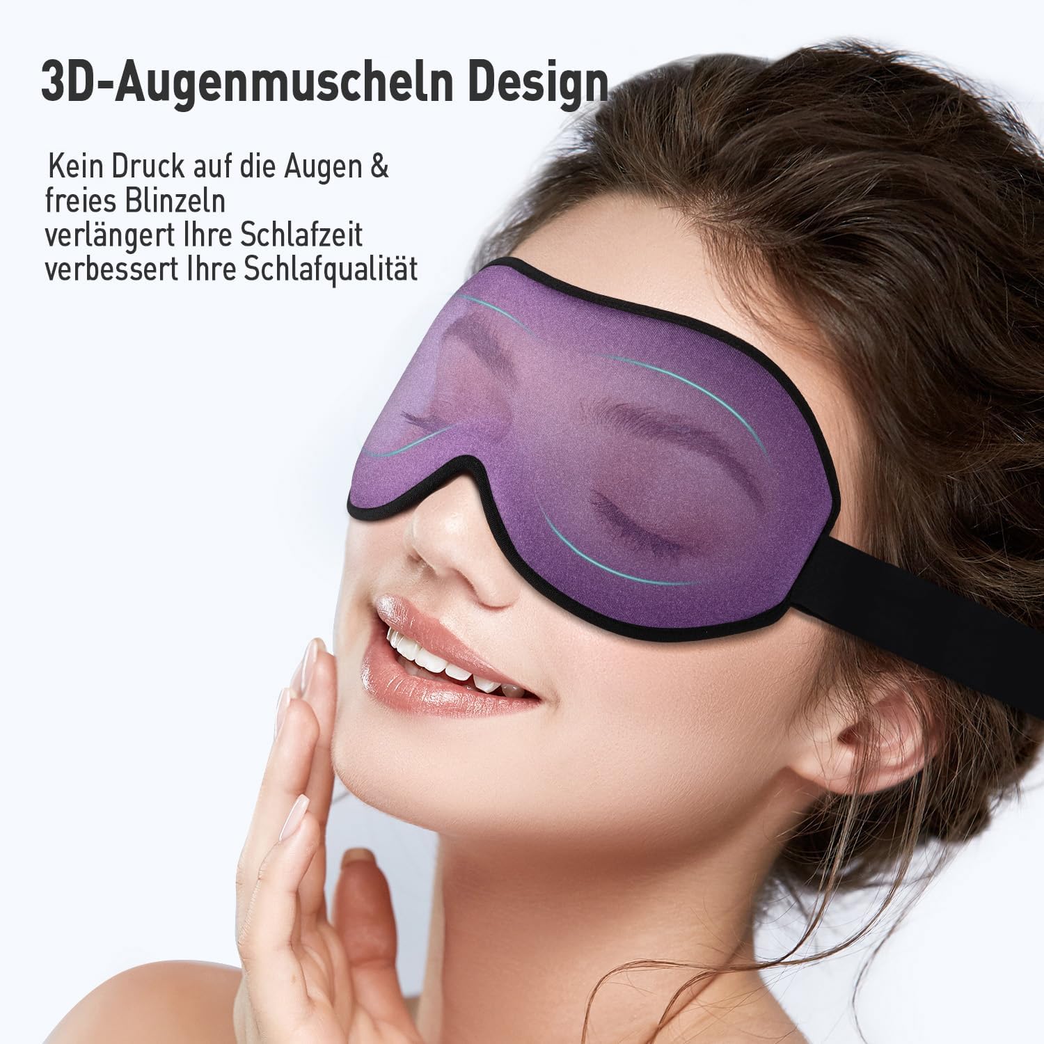 Thumbnail 4 de Umisleep Schlafmaske für Seitenschläfer – 3D-Lichtschutz für ruhigen Schlaf, lila