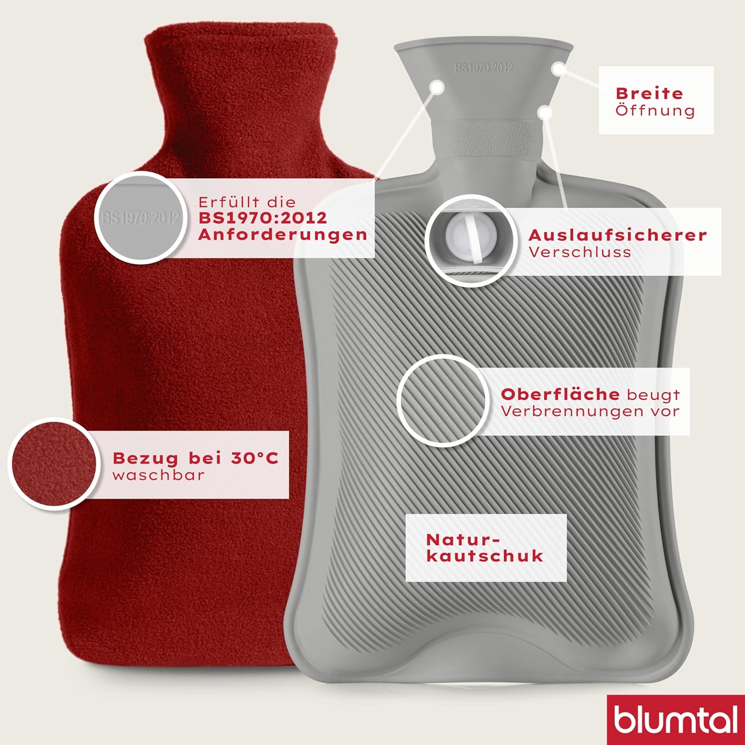 Thumbnail 3 de Blumtal Premium Wärmflasche 1,5L