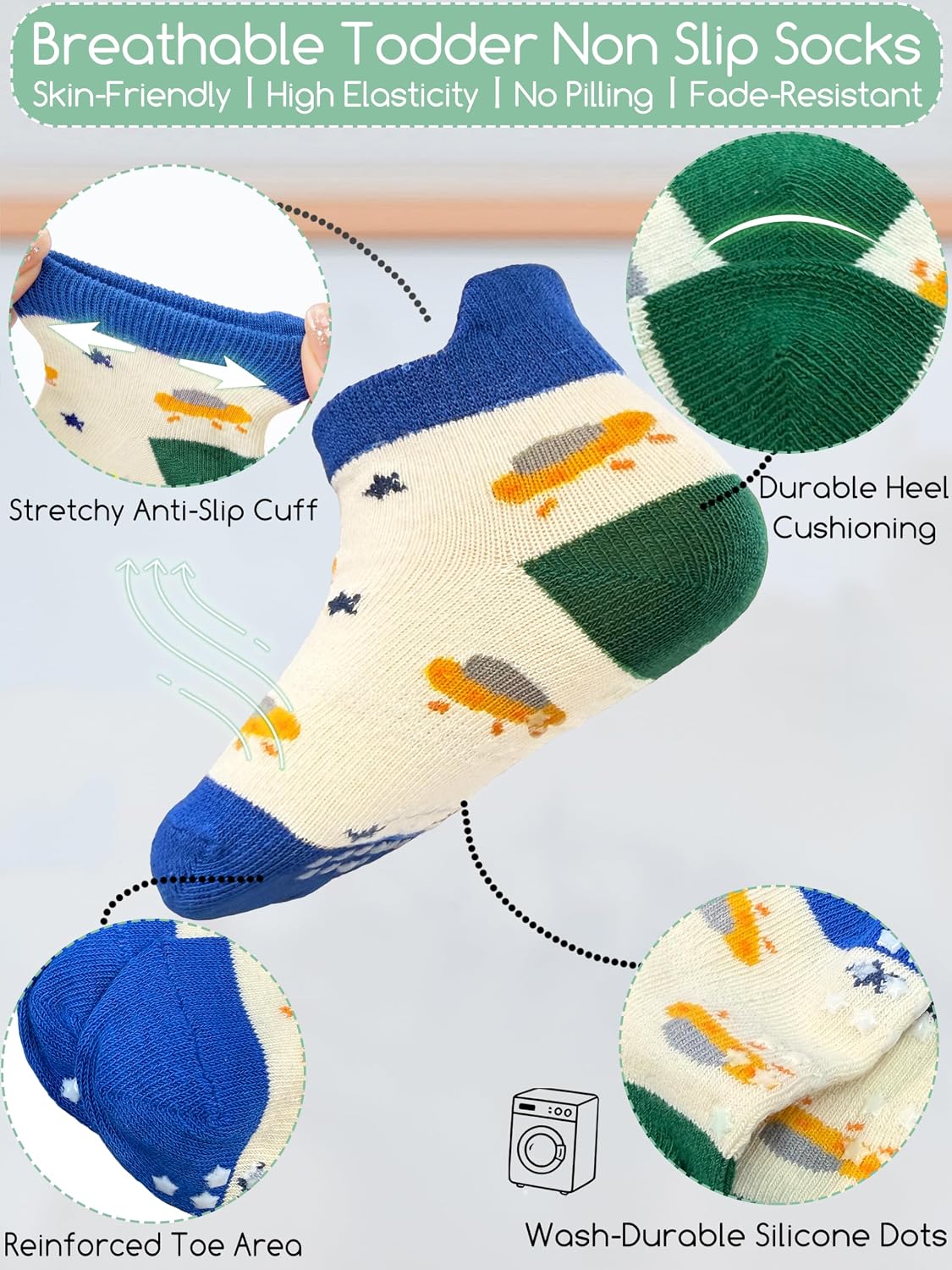Detalle 2 de Aroveea Toddler Socks, 12-Pack