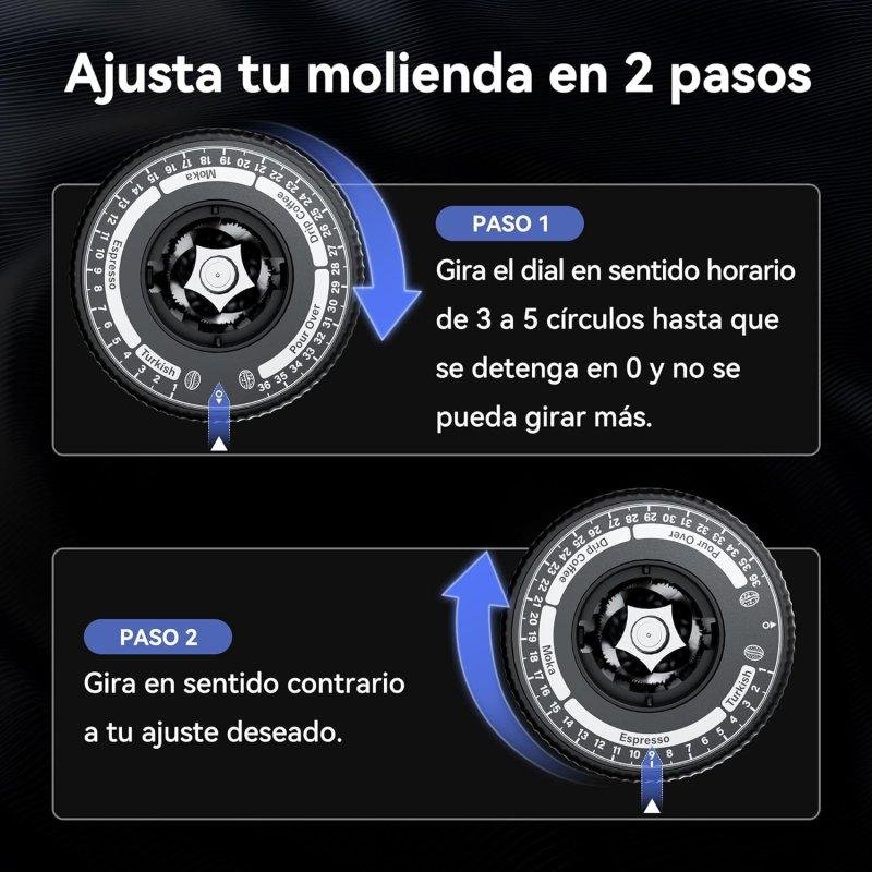 Detalle 2 de Molinillo de café eléctrico HiBREW G5 36 niveles 50g – Negro