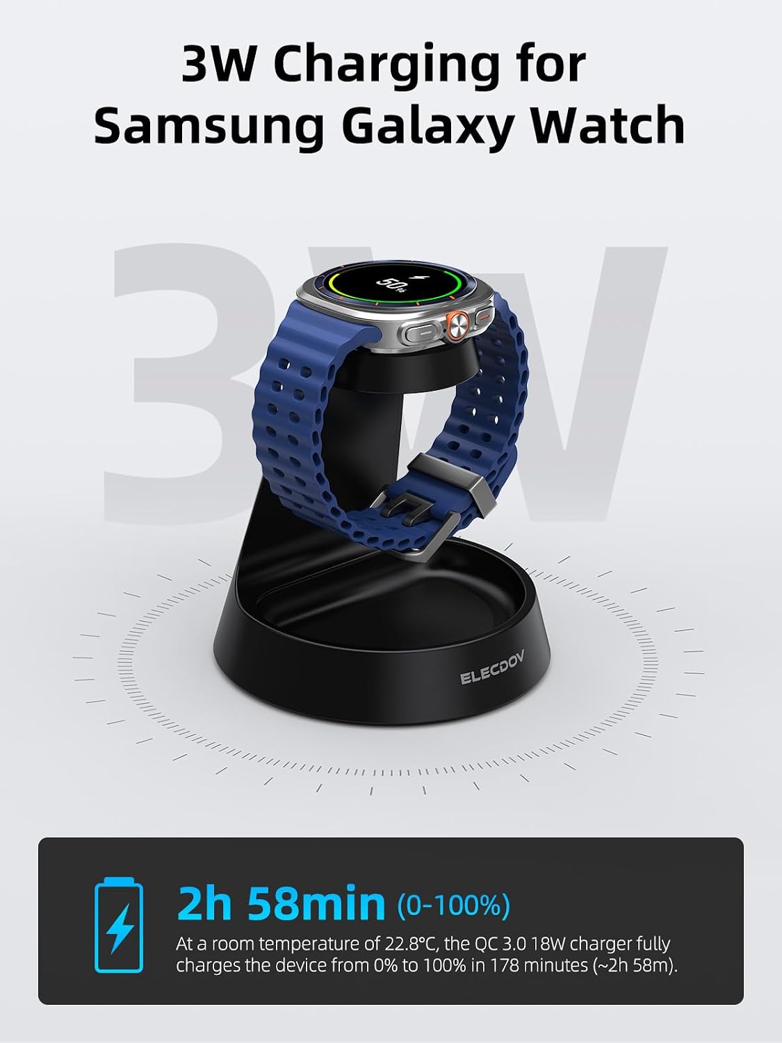 Detalle 2 de Watch Charger for Samsung Galaxy Watch: All-in-One Dock with Jewelry Tray