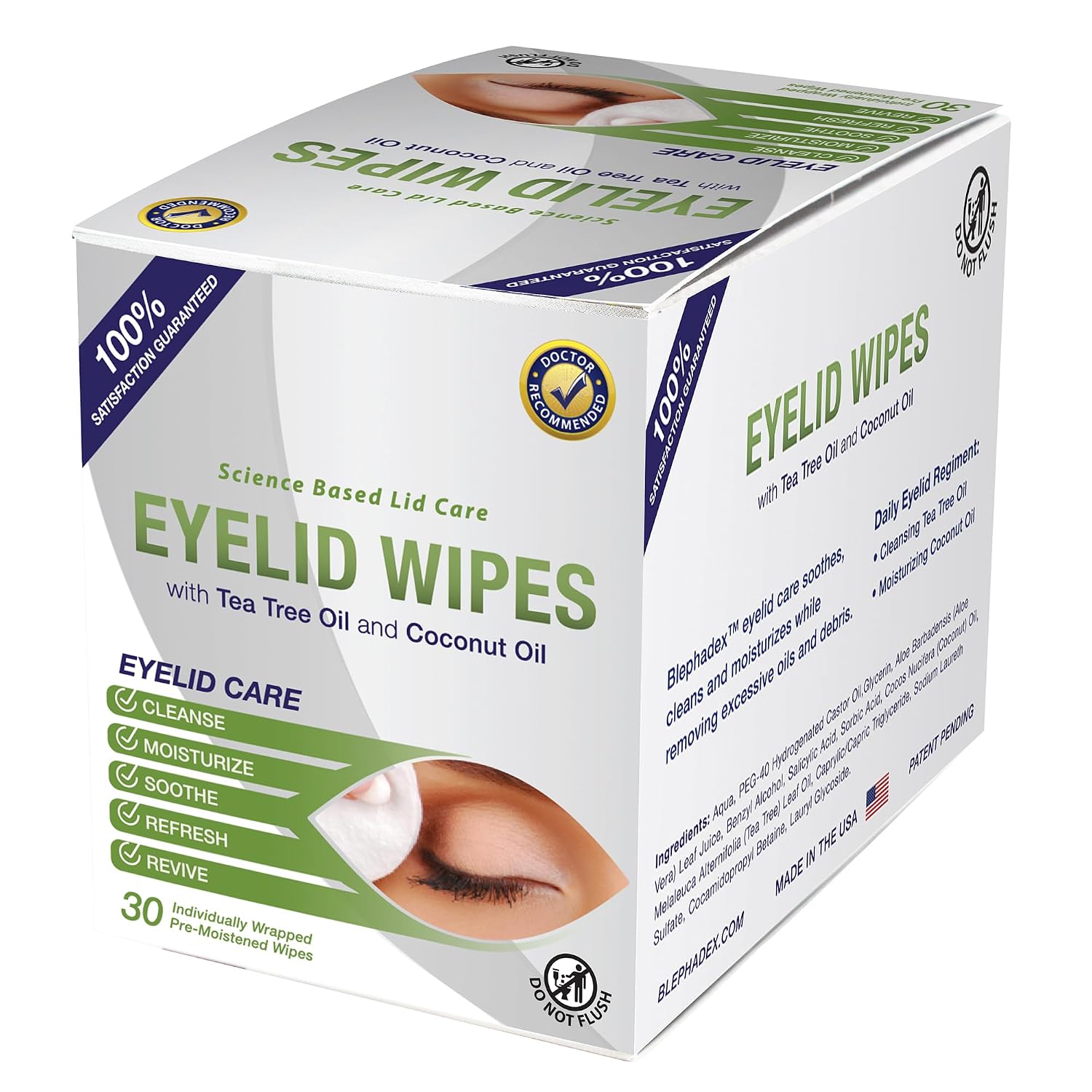 Thumbnail 4 de Lunovus Premium Eyelid Wipes with Tea Tree and Coconut Oil – 30 Count