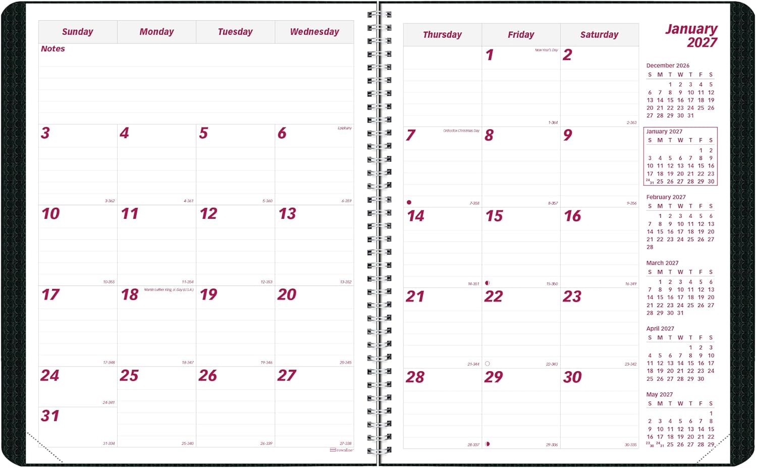 Thumbnail 2 de Brownline Monthly Planner CB1262V.BLK