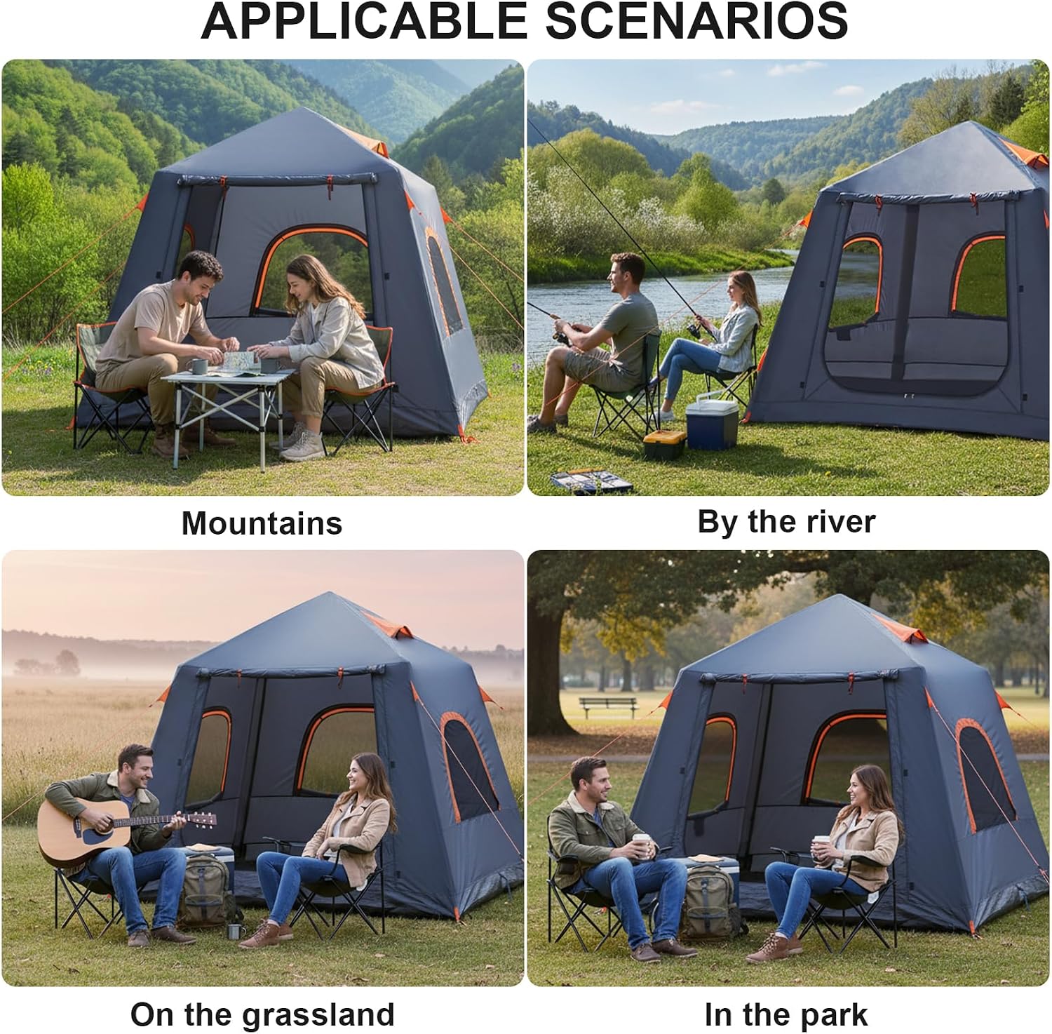 Thumbnail 6 de Inflatable Camping Tent, 87 × 87 × 77 Inches