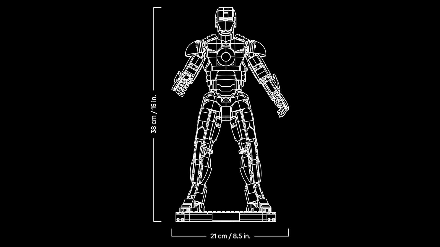 Thumbnail 6 de LEGO Marvel Iron Man Mark 3 Sammleredition (76344) – Bauset für Erwachsene mit Minifigur, Ständer und Namensschild