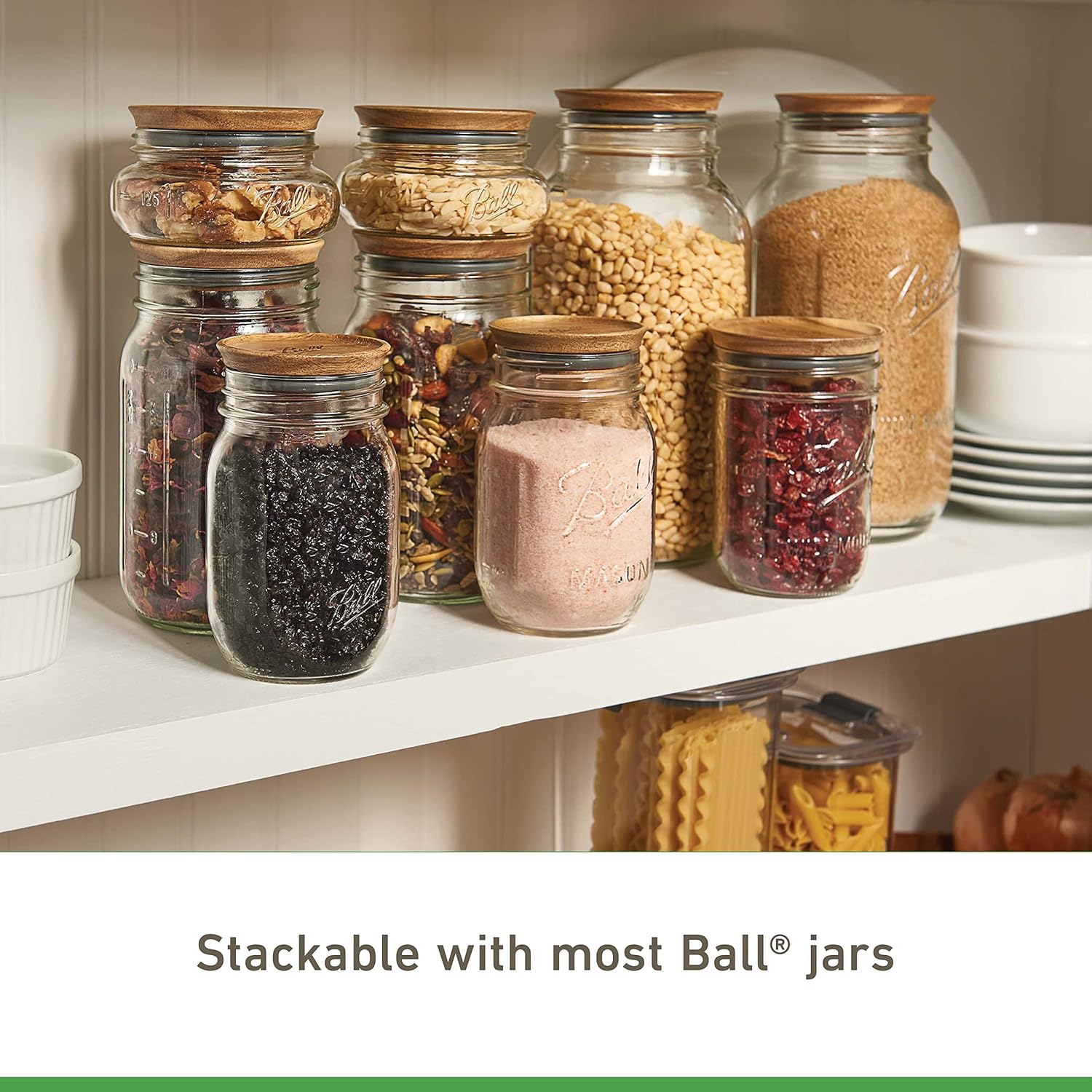Detalle de Ball Wood-Lid Wide-Mouth Jar Caps (Pack of 5) for Ball Jars