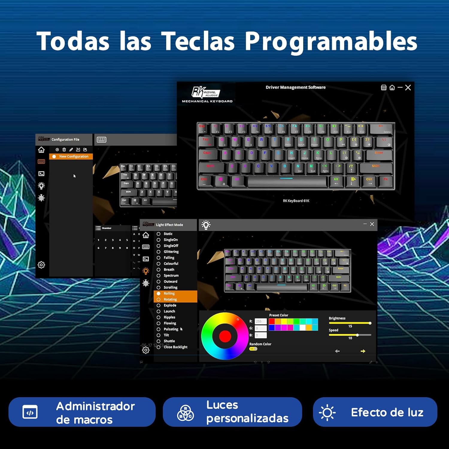 Thumbnail 7 de RK ROYAL KLUDGE RK61 Teclado Mecánico Gaming Wireless 🌈