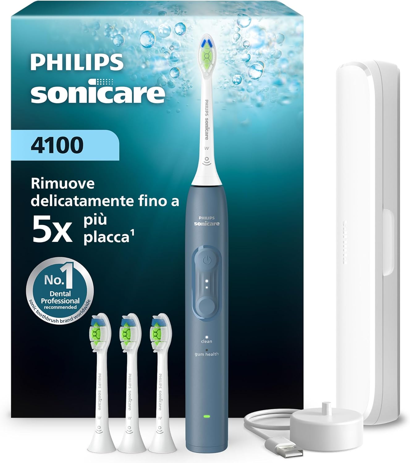 Detalle de Philips Sonicare Serie 4100 HX4046/48 spazzolino elettrico sonico con sensore di pressione e 4 impostazioni