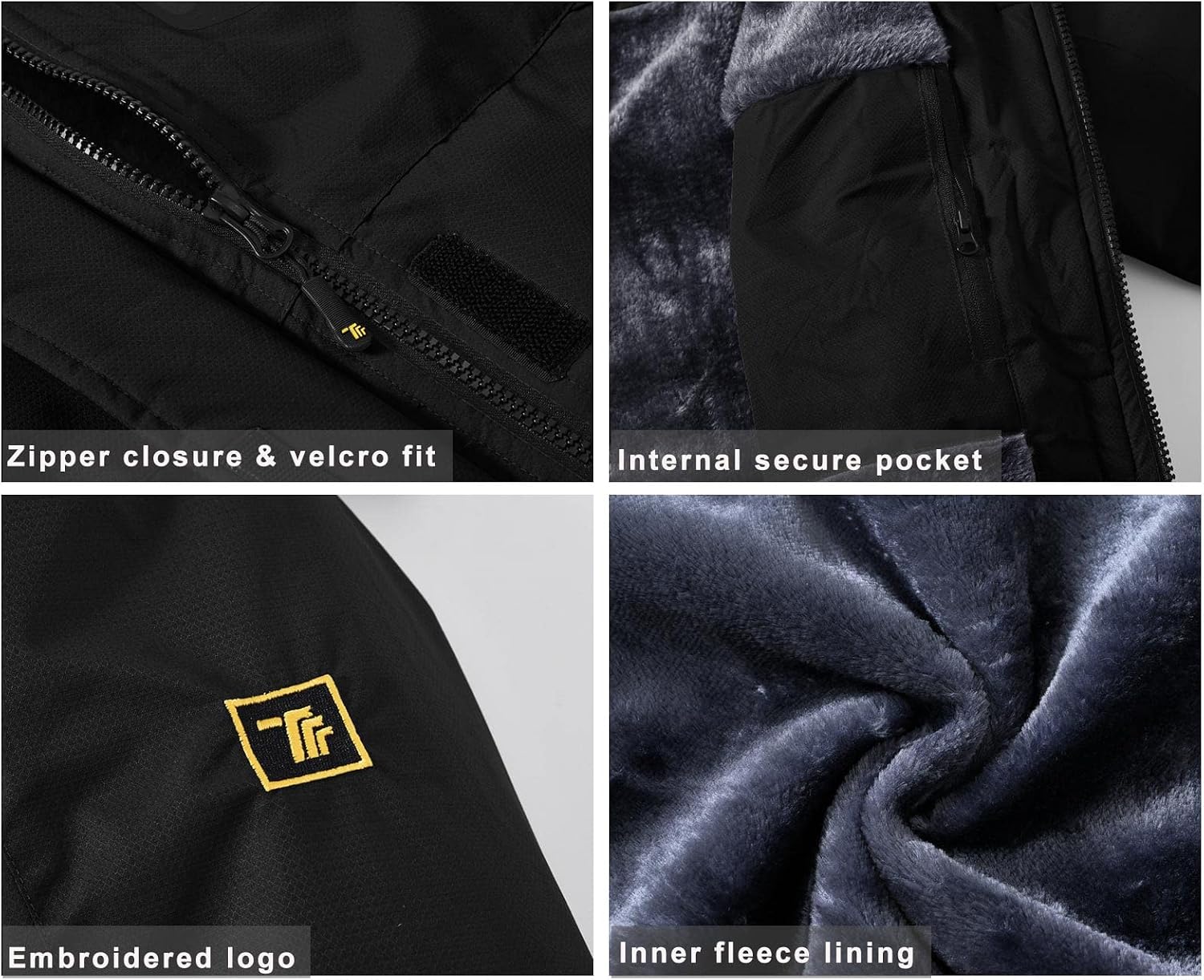 Detalle de JHMORP Women's Winter Ski Jacket with Waterproof Shell and Fleece Lining