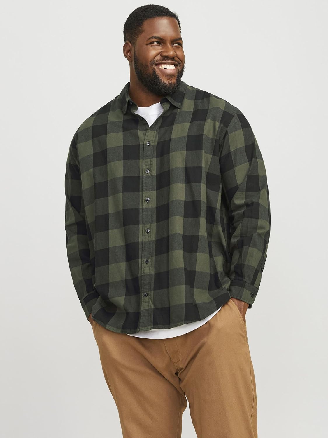Thumbnail 2 de Jack & Jones Jjegingham Twill Shirt L/S Ps Noos 👕 Verde 3XL