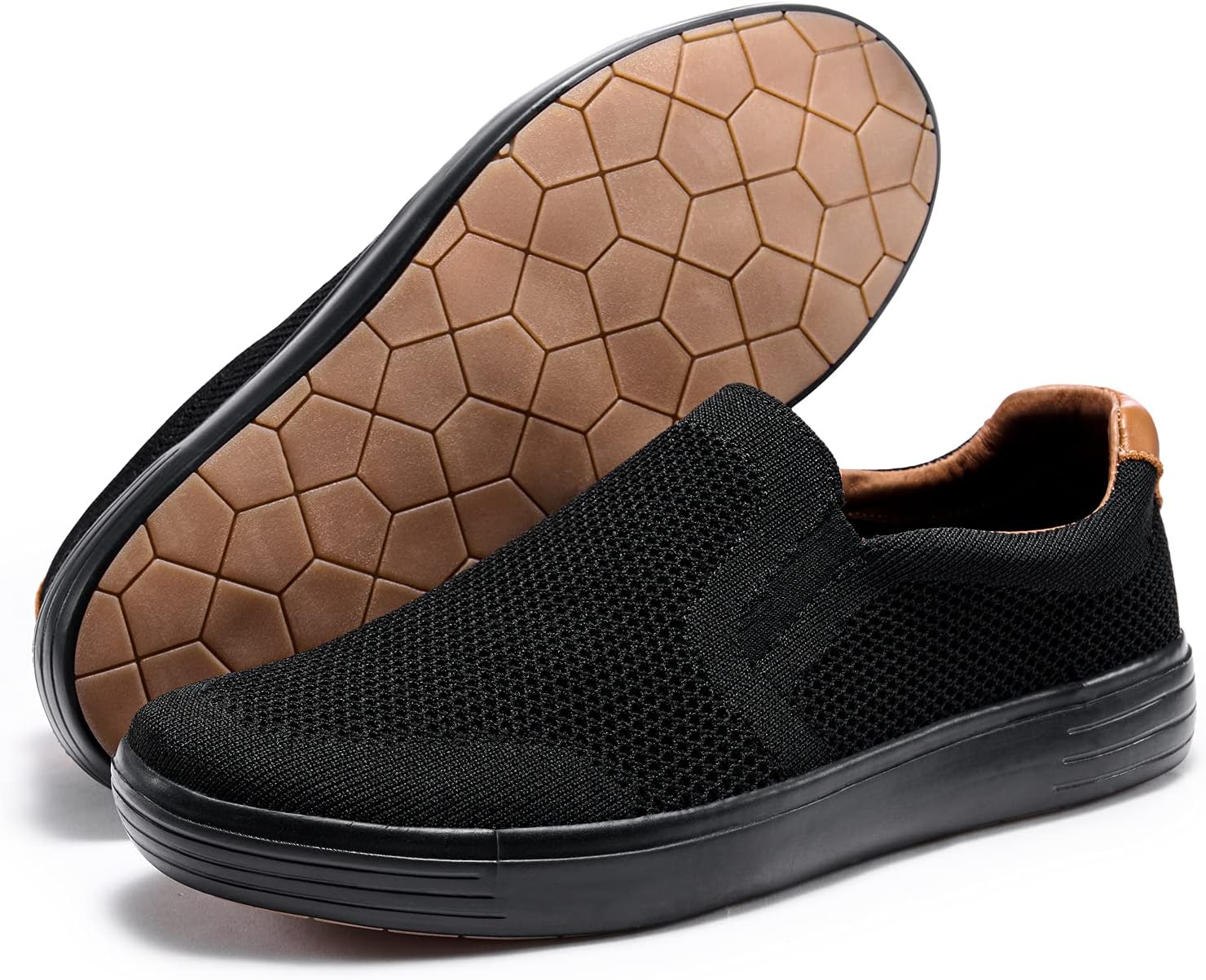 Detalle 2 de konhill Men's Slip-On Walking Shoes Trainers Casual Breathable Mesh Sneakers Loafers