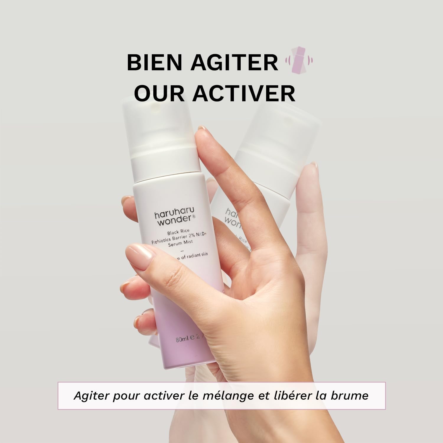 Detalle de Haruharu Wonder Black Rice Probiotics 2% NAD+ Serum Mist — brume hydratante et repulpante, 80 ml