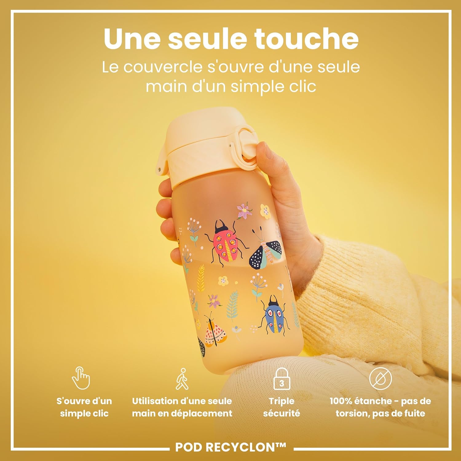 Detalle de Ion8 Gourde Enfant 350 ml – anti-fuite, facile à ouvrir et sans BPA