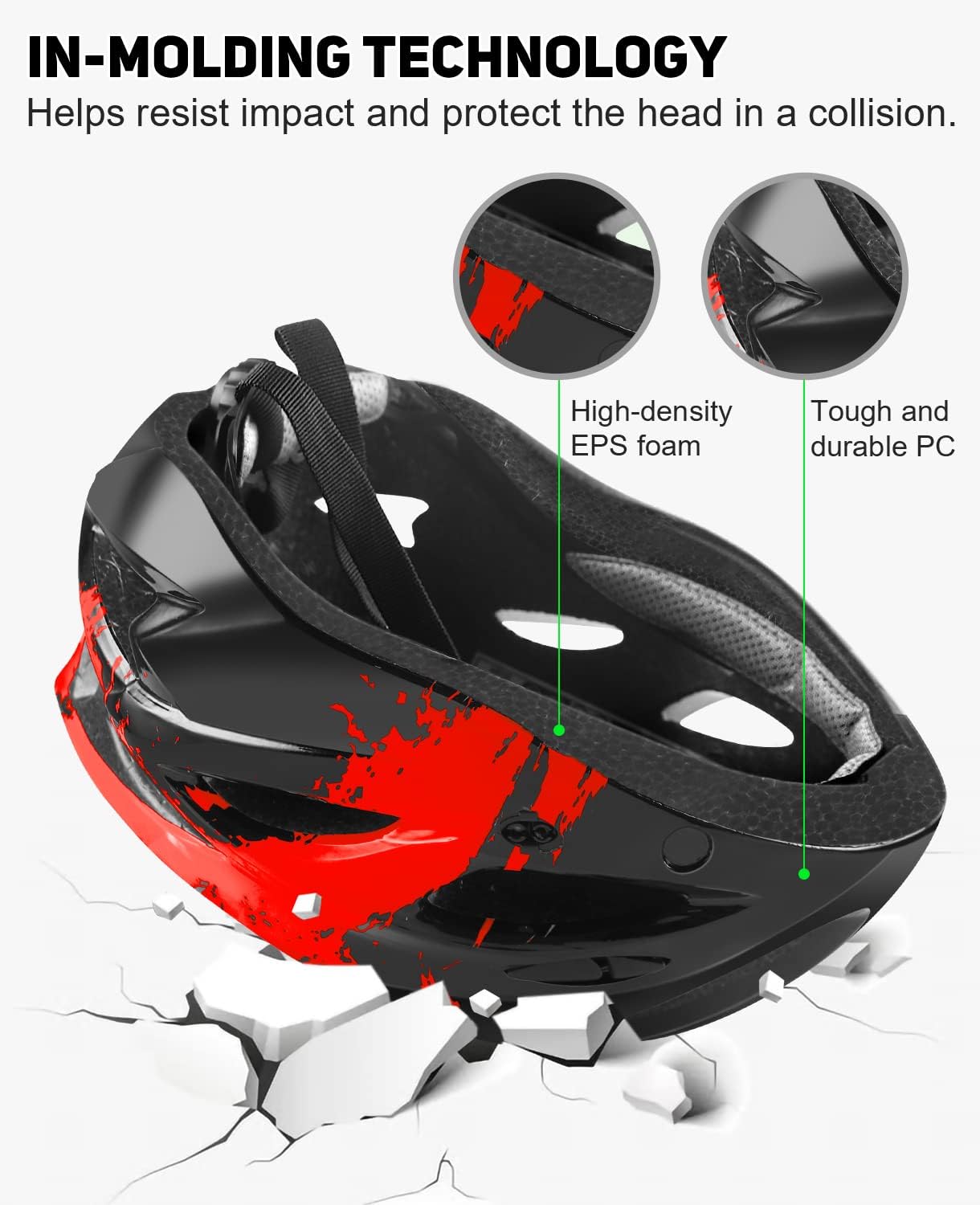 Thumbnail 6 de RaMokey Casque de vélo urbain lumineux pour adultes – avec visière magnétique amovible et ventilation optimisée