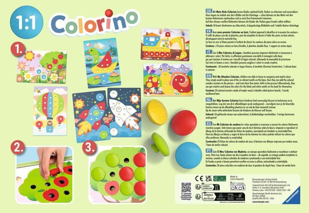 Detalle 2 de Ravensburger 24591 Mein Holz-Colorino – Jeu en bois pour apprendre les couleurs dès 2 ans