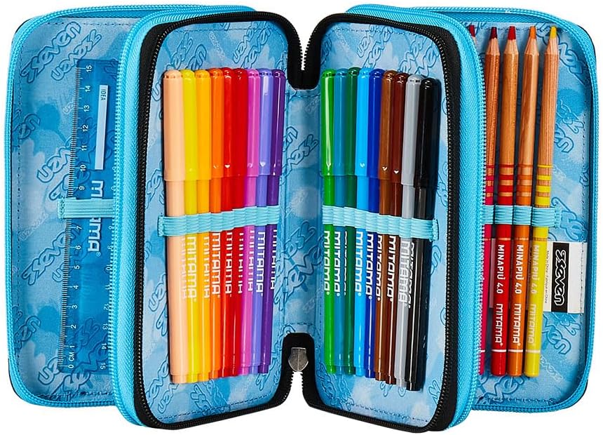 Thumbnail 1 de Seven Trousse à 3 Compartiments Bleu – 44 pièces pour l’école et les loisirs