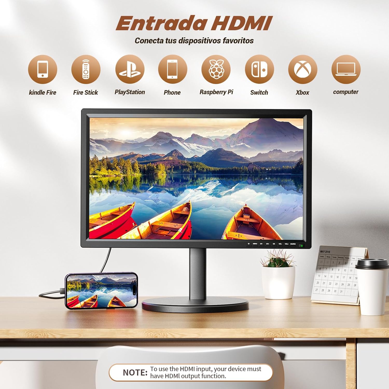 Detalle de Desobry New Upgrades 22 Inch Small TV 1080P with DVB-T2 Tuner