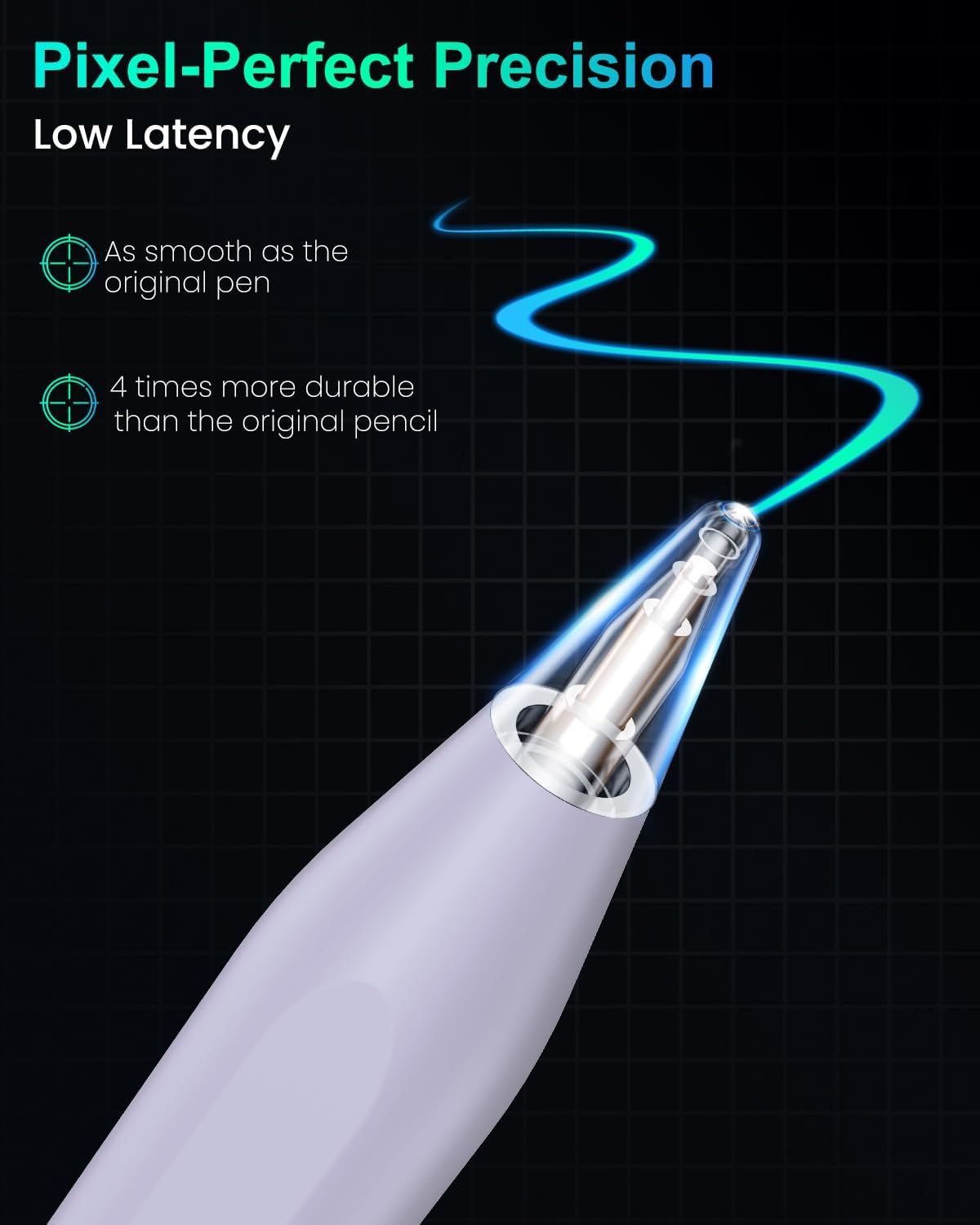 Thumbnail 2 de Variglas Pencil for iPad (2018-2025) – 15 minute fast charging, tilt sensitivity & palm rejection (Purple)