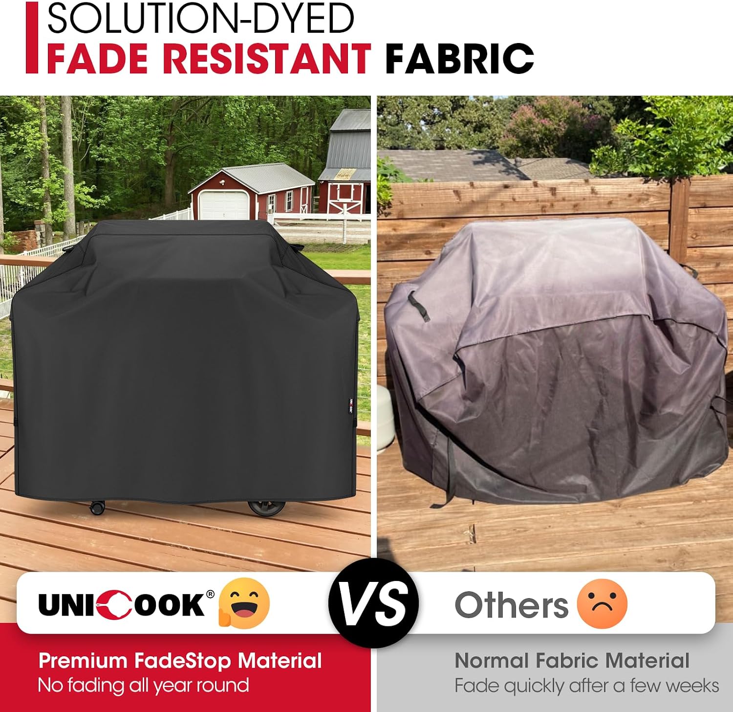 Detalle de Unicook 60-Inch Waterproof Grill Cover, Vinyl-Coated Polyester with Vents