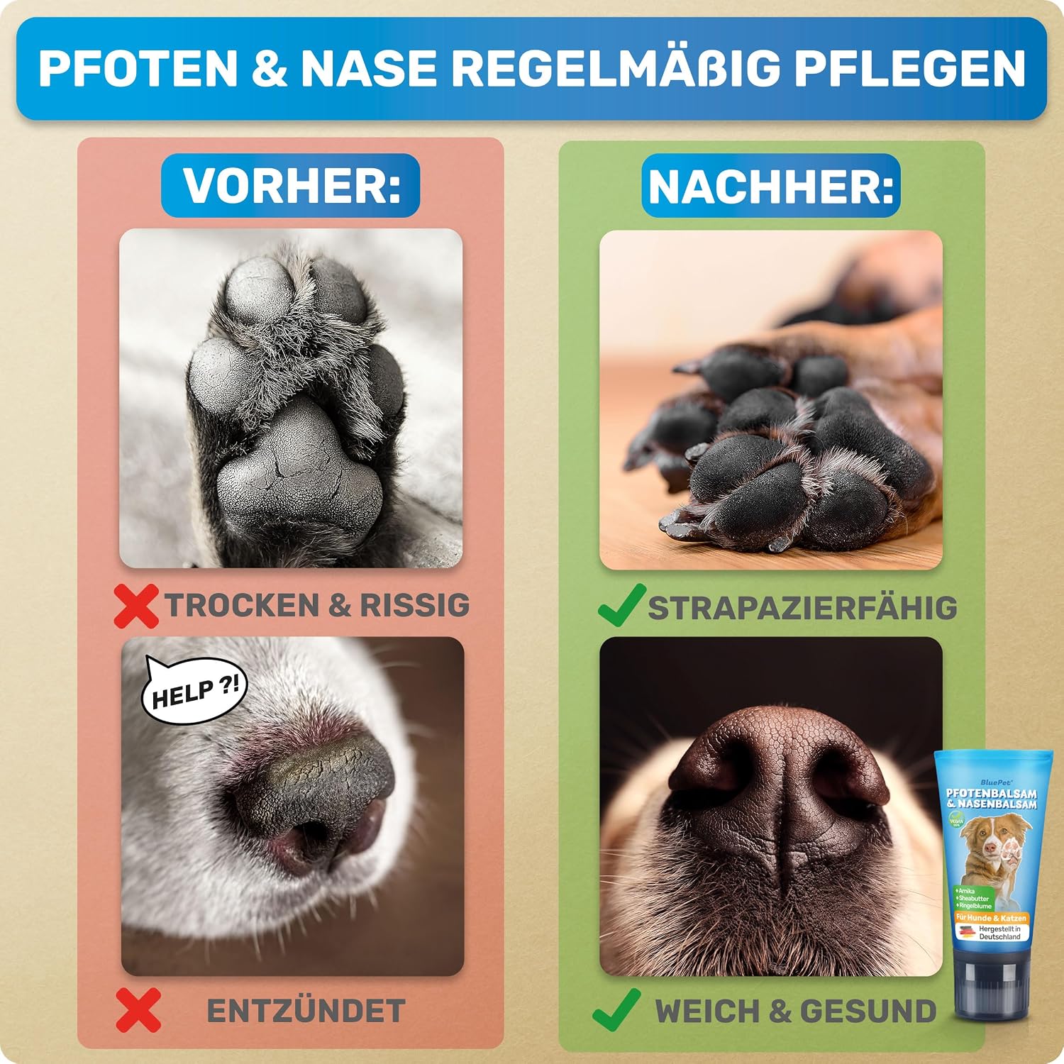 Detalle 2 de BluePet Pfotenbalsam 50 ml 🐾