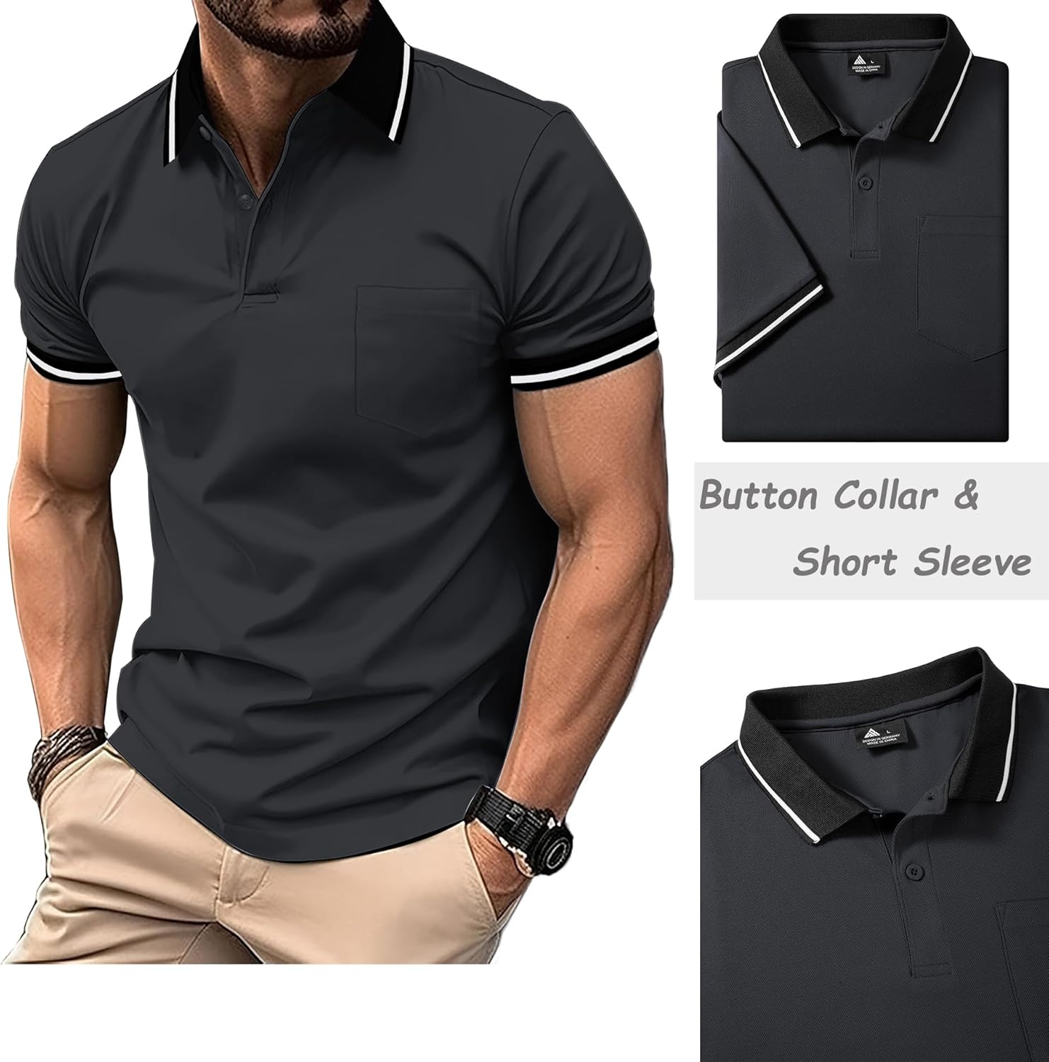 Thumbnail 3 de JACKETOWN lot de 3 polos de golf manches courtes respirants pour adulte