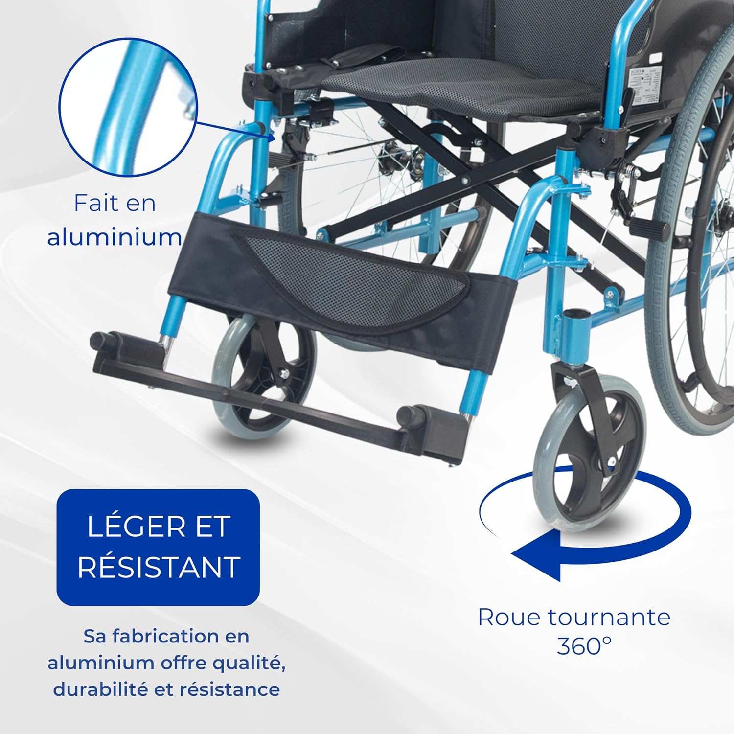 Thumbnail 5 de Mobiclinic®, Bolonia – Fauteuil roulant pliant et léger en aluminium, dossier divisible
