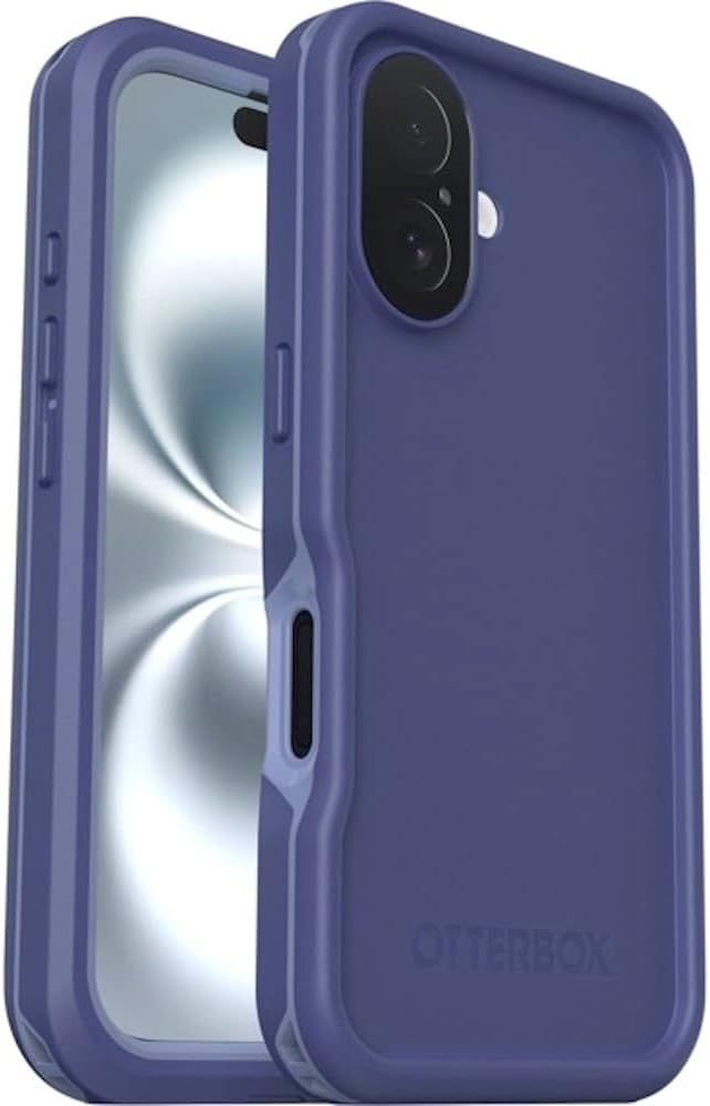Detalle de OtterBox Frē Series MagSafe per iPhone 16 – Viola: protezione totale con cover integrata e cuore ecologico