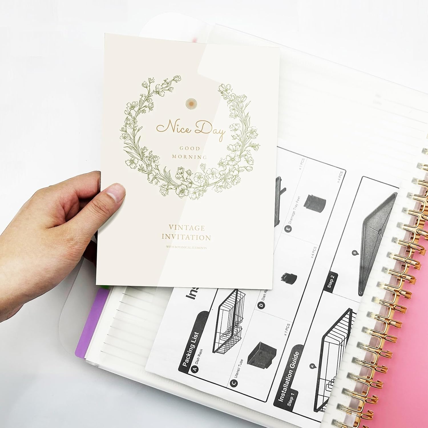 Thumbnail 6 de ReePlan 360 Pages A4 Spiral Notebook with 5 Subjects – Pink