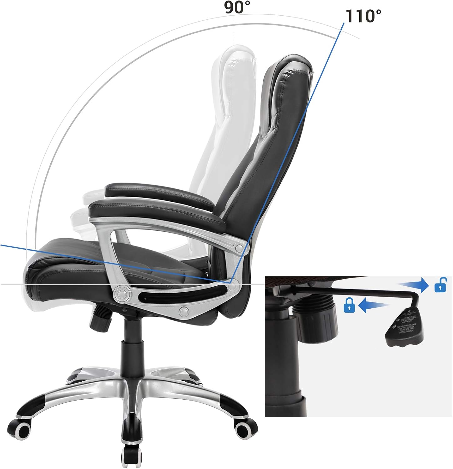 Thumbnail 2 de SONGMICS Ergonomischer Bürostuhl OBG21B – höhenverstellbar, robust & langlebig